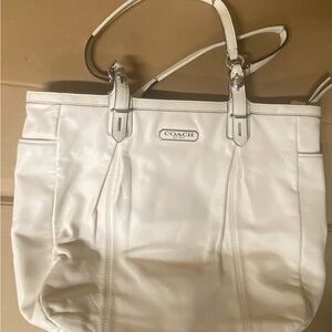 Coach Ivory Leather Tote Bag